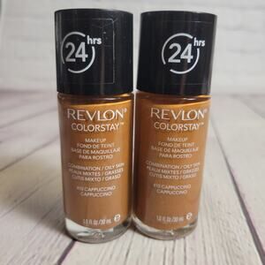 REVLON Colorstay Foundation Combination/Oily Skin Cappuccino #410 Pack of 2 NEW